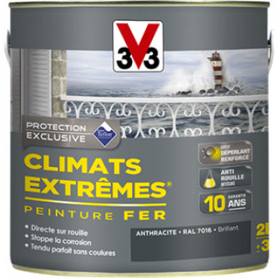 Peinture fer CLIMATS EXTREMES, aspect brillant anthracite 0,25l V33