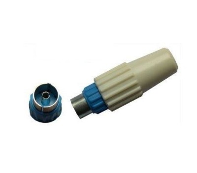 Fiche coaxiale femelle diamètre 9,5mm bleue SIGMADIS