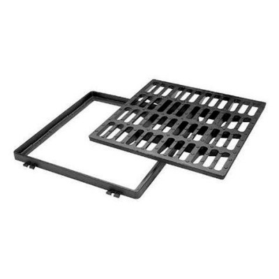 Grille fonte plate carrée 800x800 mm C250 avec cadre PONT A MOUSSON