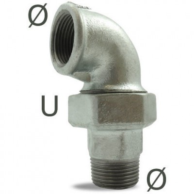 Coude union mâle-femelle galva 12x17mm CODITAL