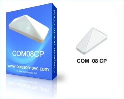 5 chapeaux pointus PVC blanc pour lisse CQFD