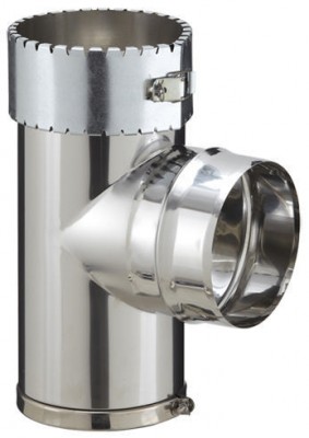 Té angle 90° avec tampon d’obturation diamètre 150mm POUJOULAT