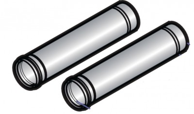 2 rallonges PPS diamètre 80mm longueur 1000mm le carton de 2 DE DIETRICH