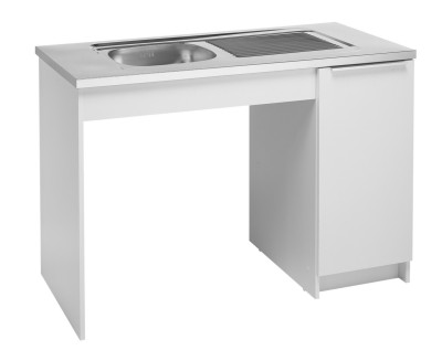 Cuisinette PMR PVC 120x60cm 1 porte évier 1 cuve + 1 égouttoir MODERNA