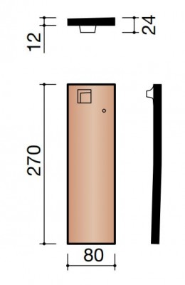 Demi-tuile 8x27 SAINT VINCENT rouge ardent WIENERBERGER