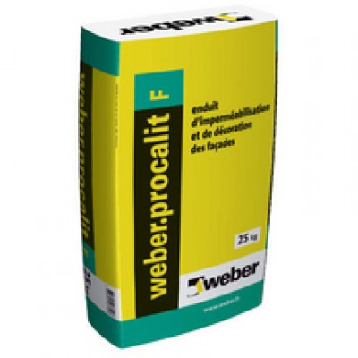 Enduit d'imperméabilisation et décoration pour façade neuve weber.procalit F ton blanc cassé - sac de 25 kg