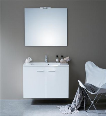 Meuble WOODSTOK 2 portes blanc brillant 90cm