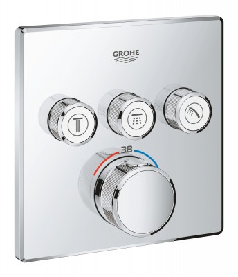 Façade GROHTHERM SMARTCONTROL thermostatique 3 sorties chromé GROHE FREDRICH