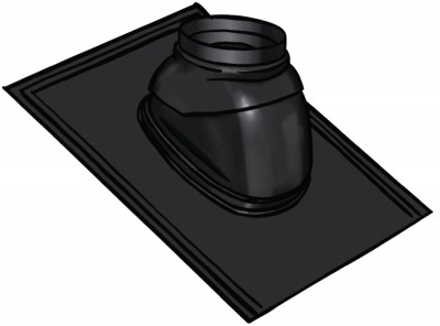 Solin UBIFLEX noir diamètre 180mm 25°/45° UBBINK