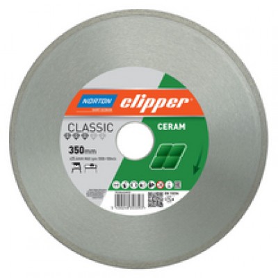 Disque diamant carrelage pour machine à eau CLASSIC CERAM - diamètre 350 mm NORTON-CLIPPER