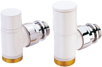 Kit robinet radiateur manuel design blanc ALTERNA