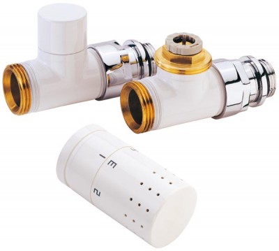 Kit robinet radiateur thermostatique design blanc ALTERNA