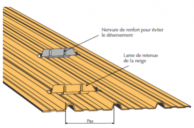Arrêt de neige PAS 333mm bleu ardoise RAL 5008 sachet 25 pièces FAYNOT