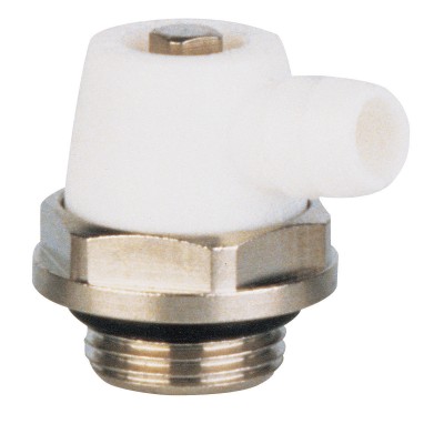 Robinet de vidange radiateur à carré béquet orientable joint torique 15x21 plastique blanc  WATTS EUROTHERM