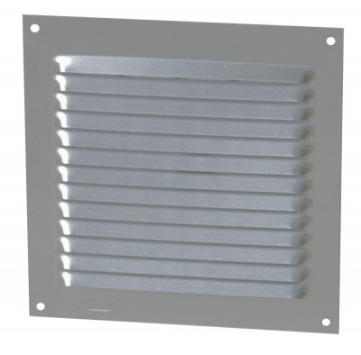 Grille d'aération persienne aluminium anodisé gris 150x150x150mm NICOLL