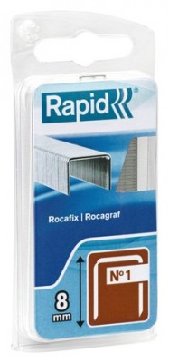 Agrafes n°1 galvanisé 8mm, blister de 860 RAPID AGRAFAGE
