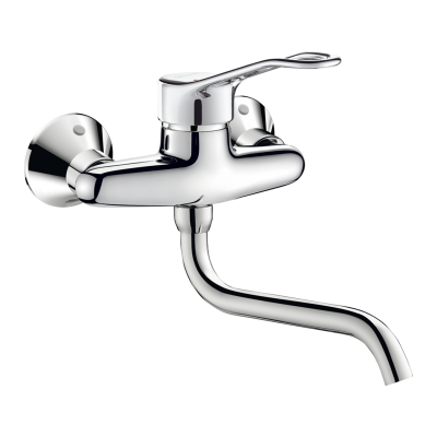 Mitigeur mural à bec orientable manette ajourée longueur 200mm DELABIE