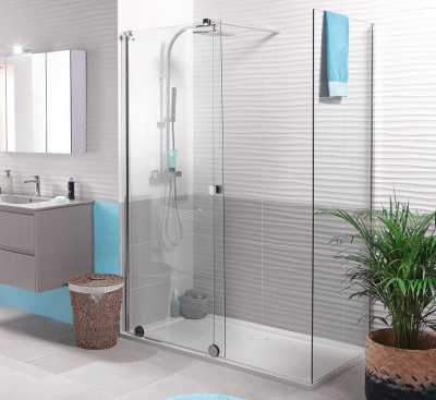 Paroi de douche coulissante PUREDAY profilé chromé 160cm gauche ALTERNA