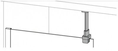 Kit d'installation plafond pour paroi PUREDAY profilé chromé