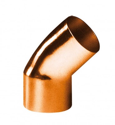 Coude cuivre 5040 petit rayon 45° mâle femelle diamètre 42mm (1)