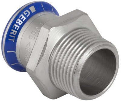 Jonction filetée D18-1/2 inox GEBERIT