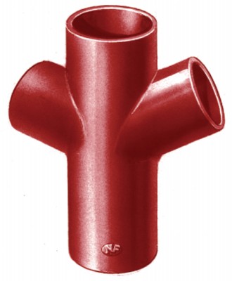 Embranchement Culotte double SMU S rouge 68° en fonte diamètre nominal 200-150mm PONT A MOUSSON