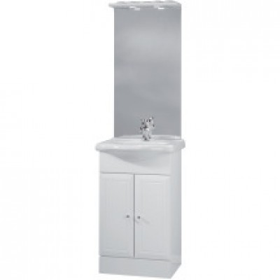 Miroir TOLEDE 2,50cm blanc avec bandeau halogène