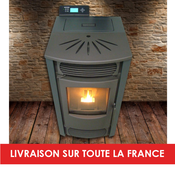 Poêle à granulés STRAUSS FLORE gris anthracite 9.4Kw Desto... — free download