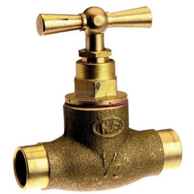 Robinet d'arrêt 2 bas sans purgeur brut 18x20 GUARESKI