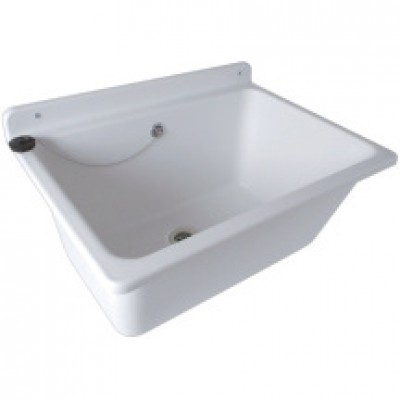Bac à laver blanc BACLAVB pour fixation murale 610x455x285 mm NICOLL