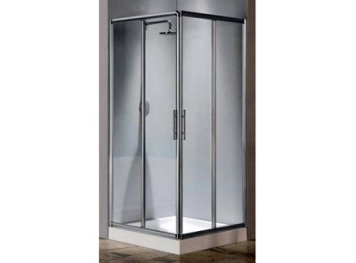 Paroi de douche LUNES AL coulissant + fixe 78 verre transparent B/C NOVELLINI