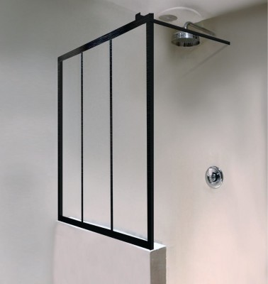 Paroi de douche Philly ambiance Loft EI PW4 16010 NPE noir verre clair clean - ROTHALUX