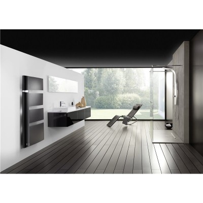 Radiateur sèche-serviettes électrique SENSIUM noir mat à gauche 1750W ATLANTIC ELECTRIQUE