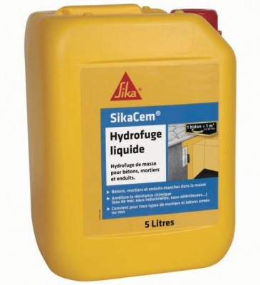 Hydrofuge de masse pour béton/mortier SIKACEM liquide bidon de 5l SIKA