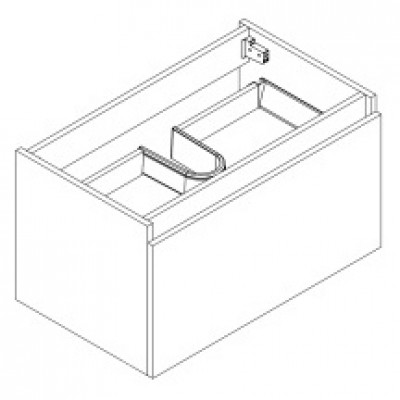 Meuble primeo 80 suspendu 2 tiroirs blanc