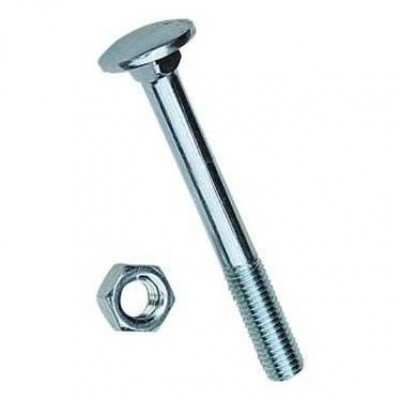 Boulon tête rond collet carré acier zingué 8x100mm 20 pièces