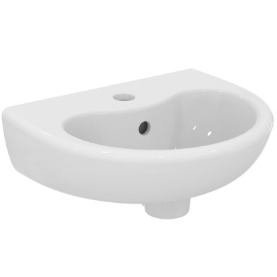 Lavabo CONTOUR 21 percé 1 trou avec trop plein blanc 400x330mm