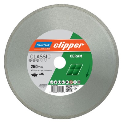 Disque diamant CLASSIC CERAM D250 AL25,4 NORTON-CLIPPER