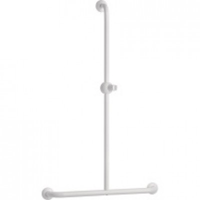 Barre douche en T avec support douchette blanc PELLET