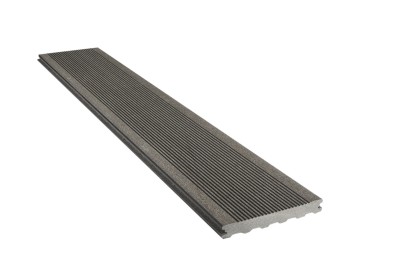 Lame de terrasse bois composite Élégance - gris anthracite rainuré - L. 4,0 m - 23x138 mm