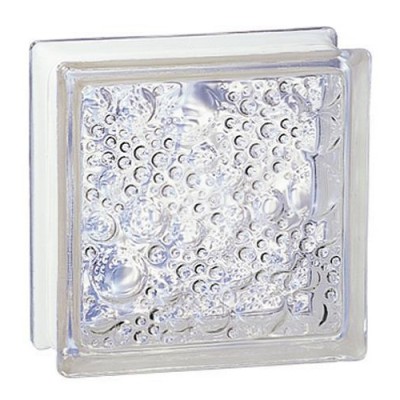 Brique de verre 198 bullée incolore 190x80mm VERRERIE LA ROCHERE