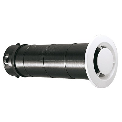 Bouche d'extraction fixe manchon long pour paroi épaisse PB 80 ATLANTIC CLIM/VENTIL (B3010)