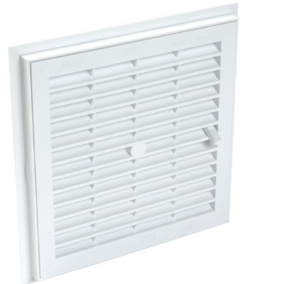 Grille d'aération démontable à sceller à fermeture carrée PVC blanc 270 x 30 mm NICOLL