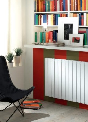 Radiateur Fassane horizontal double à éléments verticaux 600 x 518 mm
