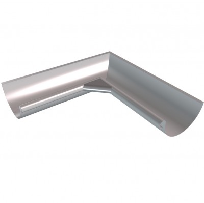 Équerre intérieure agrafable pour gouttière demi-ronde ou lyonnaise de 25 zinc naturel boudin diamètre 16 mm HILD