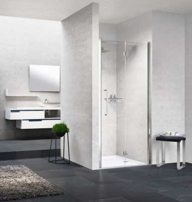 Paroi de douche Young 2 1bs 87 gauche 2 1BS 87 verre transparent silver NOVELLINI