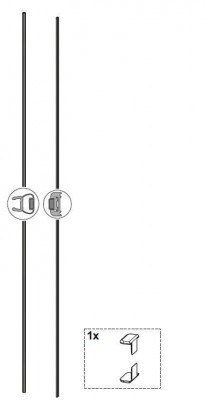 Kit d'installation en niche pour paroi Pureday profilé noir 2000 x 20 x 15 mm