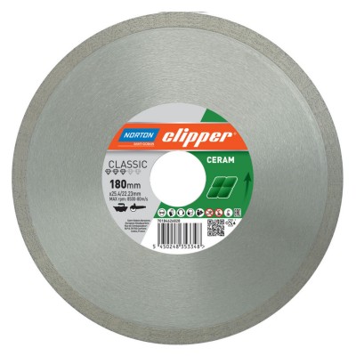 Disque diamant jante continue lisse diamètre 180 mm NORTON-CLIPPER