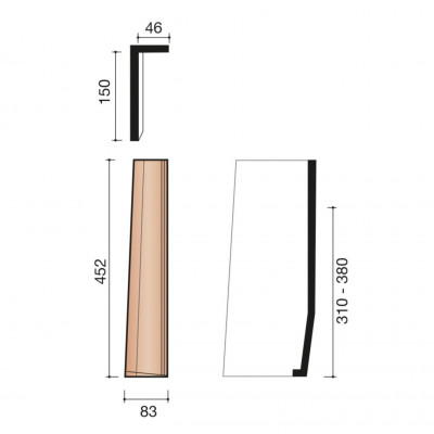 Rive individuelle gauche Actua terre cuite nuage 472 x 303 mm KORAMIC