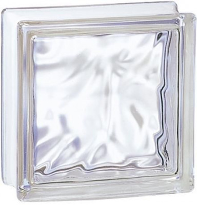 Brique de verre 195 nuagée incolore 19 x 19 x 5 cm VERRERIE LA ROCHERE